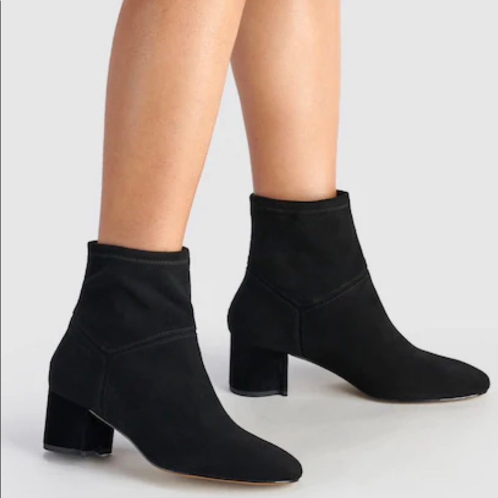 New COACH Gracie Black Suede Ankle Booties / Boots - Size 6